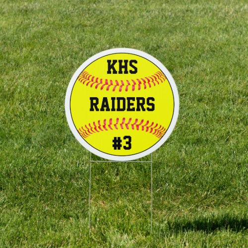 Softball Team Name School Letters  Player Number Sign