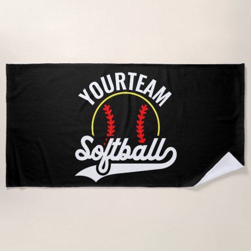 Softball Team Player ADD NAME Personalized League Beach Towel
