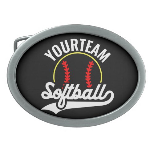 Softball Team Player ADD NAME Personalized League Belt Buckle
