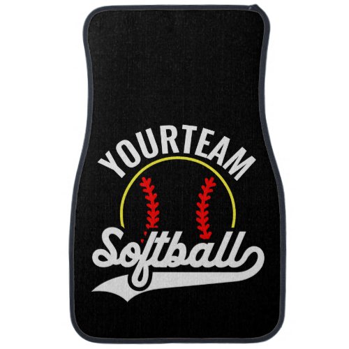 Softball Team Player ADD NAME Personalized League Car Floor Mat