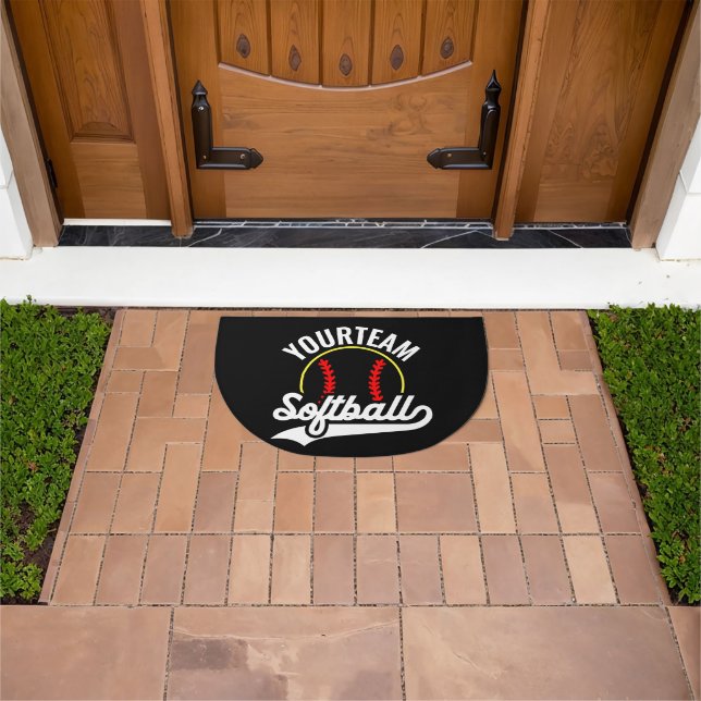 Softball Team Player ADD NAME Personalized League Doormat (Outdoor)