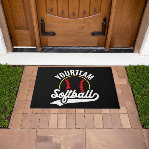 Softball Team Player ADD NAME Personalized League Doormat