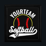 Softball Team Player ADD NAME Personalized League Gift Box<br><div class="desc">Personalized ADD NAME Softball Team Player Hobby or Varsity School Game design - Customize with your Name or Custom Text!</div>