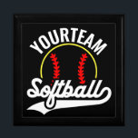 Softball Team Player ADD NAME Personalized League Gift Box<br><div class="desc">Personalized ADD NAME Softball Team Player Hobby or Varsity School Game design - Customize with your Name or Custom Text!</div>