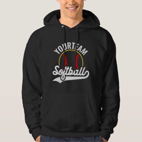 Softball Team Player ADD NAME Personalized League Hoodie