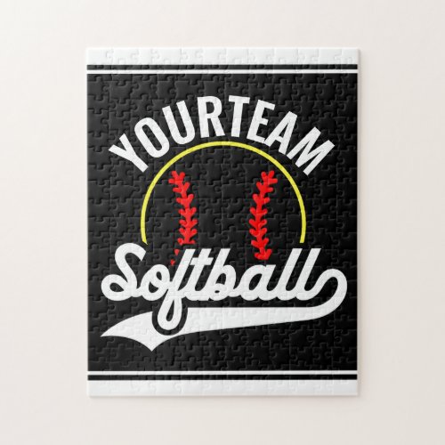 Softball Team Player ADD NAME Personalized League Jigsaw Puzzle