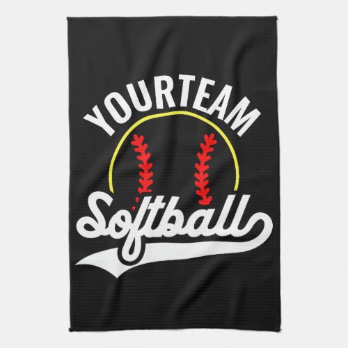 Softball Team Player ADD NAME Personalized League Kitchen Towel