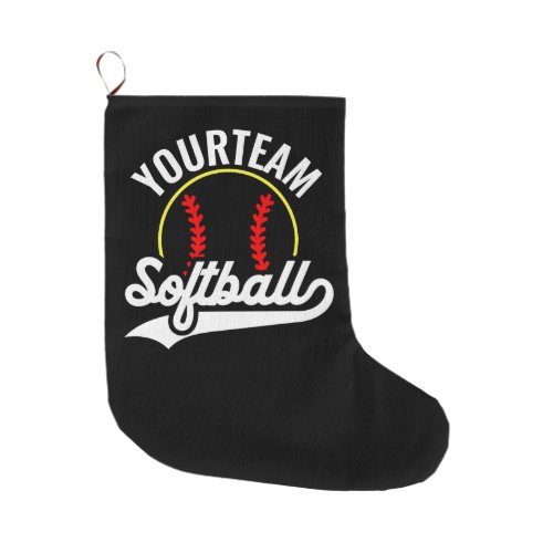 Softball Team Player ADD NAME Personalized League Large Christmas Stocking