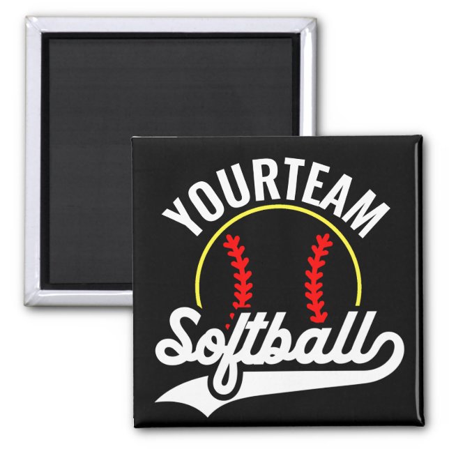 Softball Team Player ADD NAME Personalized League Magnet (Front)