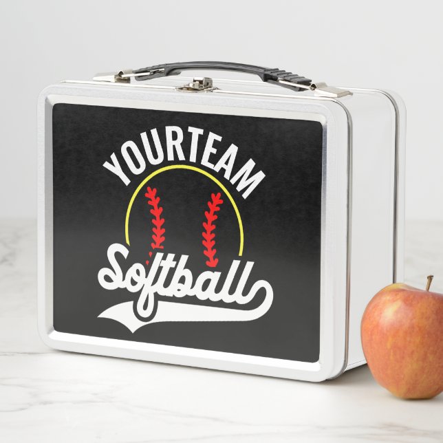 Softball Team Player ADD NAME Personalized League Metal Lunch Box (In Situ)