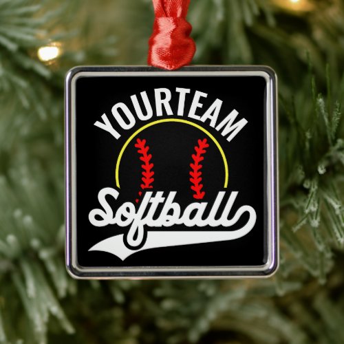 Softball Team Player ADD NAME Personalized League Metal Ornament