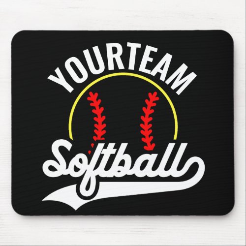 Softball Team Player ADD NAME Personalized League Mouse Pad