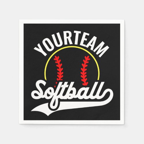 Softball Team Player ADD NAME Personalized League Napkins