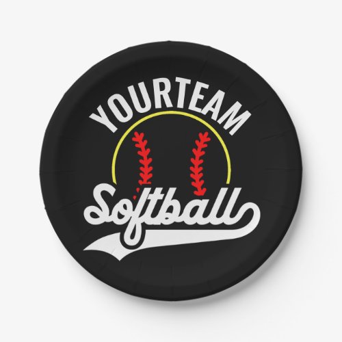 Softball Team Player ADD NAME Personalized League Paper Plates