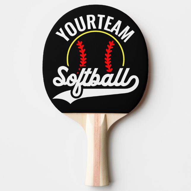 Softball Team Player ADD NAME Personalized League Ping Pong Paddle (Front)