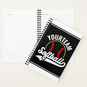 Softball Team Player ADD NAME Personalized League Planner