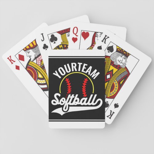 Softball Team Player ADD NAME Personalized League Playing Cards