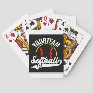 Softball Team Player ADD NAME Personalized League Poker Cards