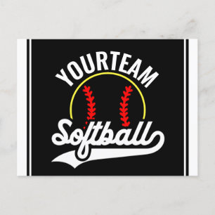 Softball Team Player ADD NAME Personalized League Postcard