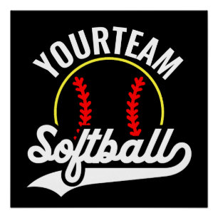 Softball Team Player ADD NAME Personalized League Poster