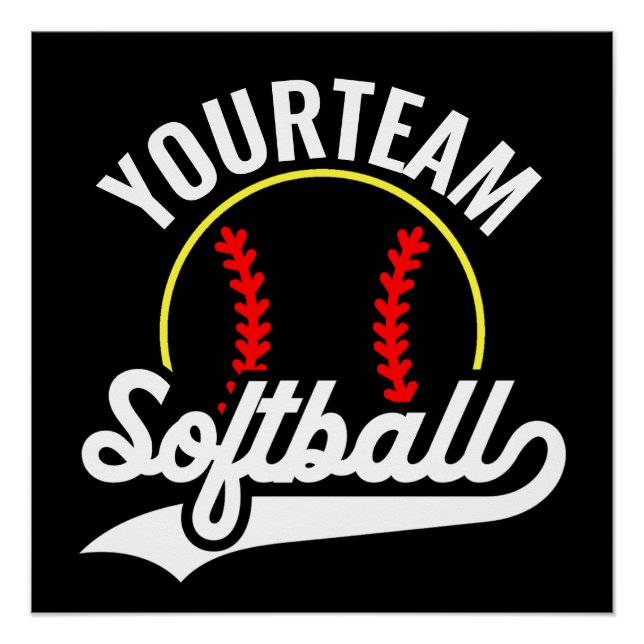 Softball Team Player ADD NAME Personalized League Poster (Front)