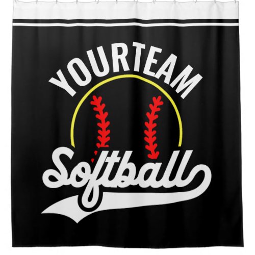 Softball Team Player ADD NAME Personalized League Shower Curtain