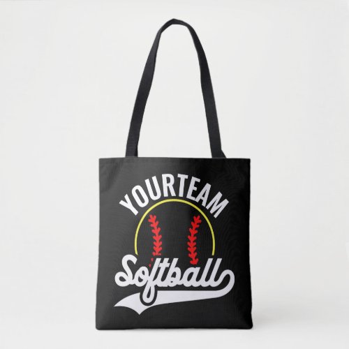 Softball Team Player ADD NAME Personalized League Tote Bag