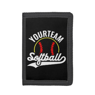 Softball Team Player ADD NAME Personalized League Tri-fold Wallet