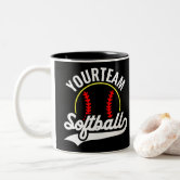 Just A Girl Who Loves Softball Ceramic Mug - 11oz Funny Sports Gift For Women Players