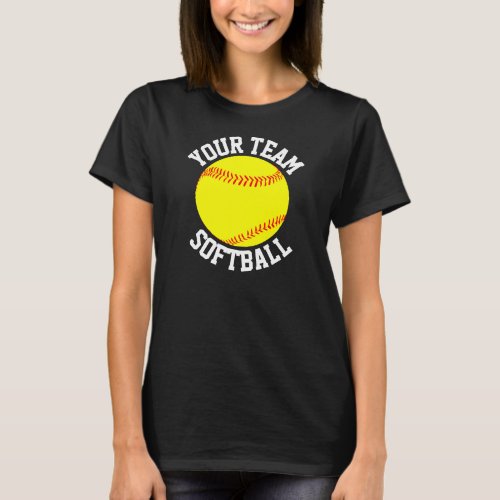 Softball Team Player and Jersey Number T_shirt