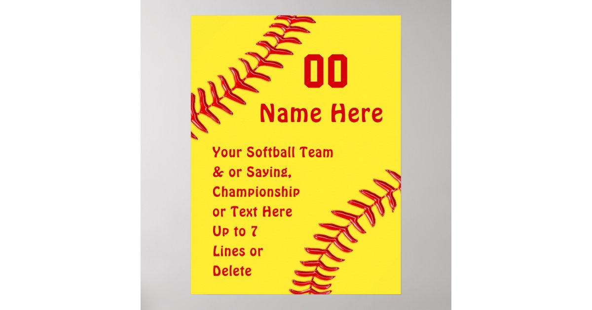 Softball Team Posters Softball Posters For Players Zazzle Com
