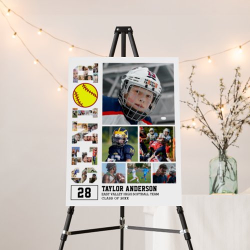 Softball Team Senior Graduation Photo Collage Foam Board