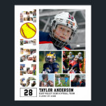 Softball Team Senior Graduation Photo Collage Poster<br><div class="desc">Celebrate senior night and graduation with this personalized softball photo collage poster with the word SENIOR. This customizable gift is perfect for athlete, sports player, coach and team captain. It's a great way to display precious memories and achievement from sports games and tournament. The poster features a collage of photos...</div>