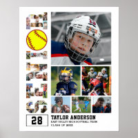 Softball Team Senior Graduation Photo Collage