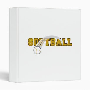 softball text ball swoop design 3 ring binder