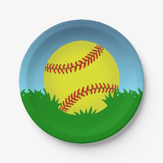 Softball Theme Paper Plate