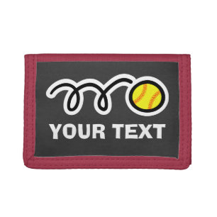 Softball theme wallets and purses for kids