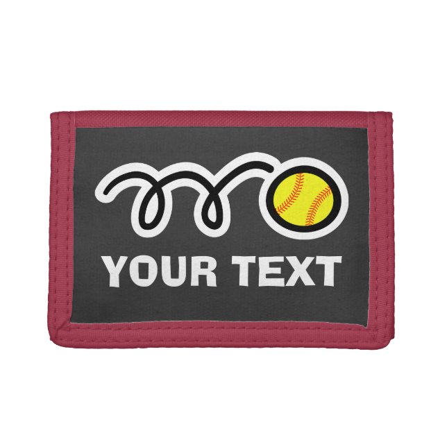 Softball theme wallets and purses for kids (Front)