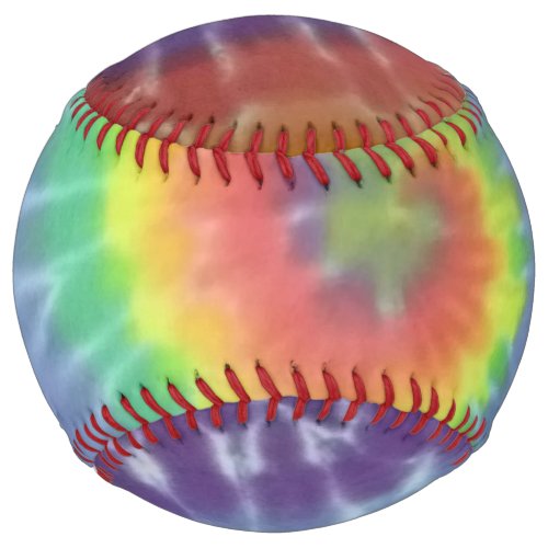 softball tie dye designed softball rainbow spiral