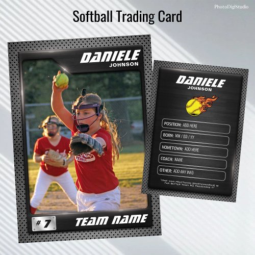Softball Trading Card Gifts for Softball Players Calling Card