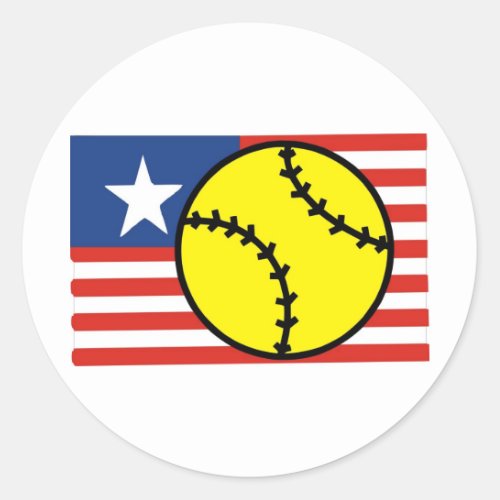 Softball USA Classic Round Sticker