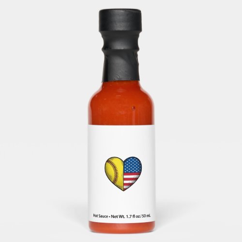 Softball USA Flag Heart Vintage Vector Design_1 Hot Sauces