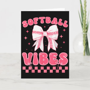 Softball Vibes Softball Couqette Groovy Softball G Card