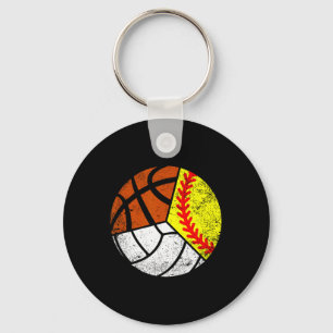 Softball Volleyball Basketball Player Funny Ball S Keychain