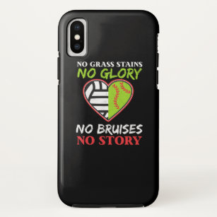 Softball Volleyball Heart No Grass Stains Gift iPhone X Case