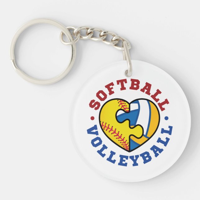 Softball Volleyball Keychain (Front)
