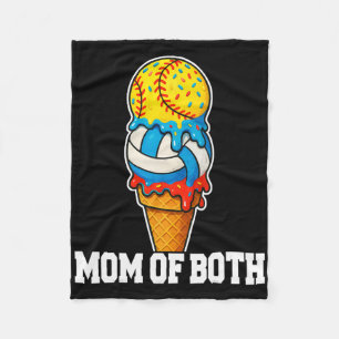 Softball Volleyball Mom Ice Cream Drip Summer Game Fleece Blanket