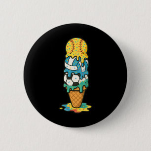 Softball Volleyball Soccer Ice Cream Drip Summer G Button