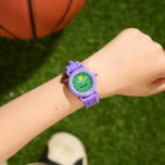 Softball watch for kids with personalized name<br><div class="desc">Softball watch for kids with personalized name print. Personalizable wrist watches for baseball players and fans. Cute Christmas or Birthday gift idea for girls. Available in blue, black, red, purple etc. Sporty design with numbered dial plate. Make your own for daughter, sister , grandchild, granddaughter, friends, team mates and other...</div>