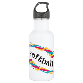 Softball Water Bottle by PolkaDotTees at Zazzle